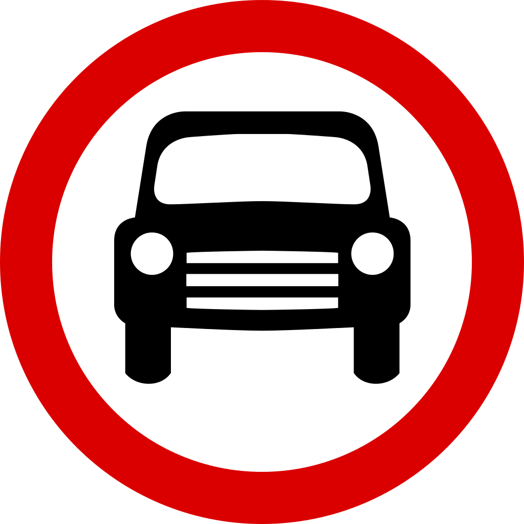 Mauritius Road Signs - Road Sign Red Circle With Car Clipart (1024x1024), Png Download