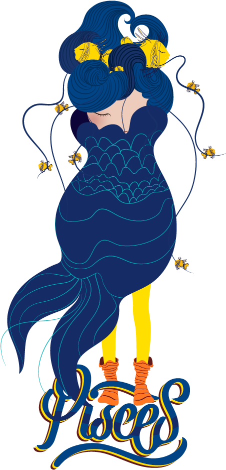 Pisces ~ - Zodiac Clipart (1000x1000), Png Download