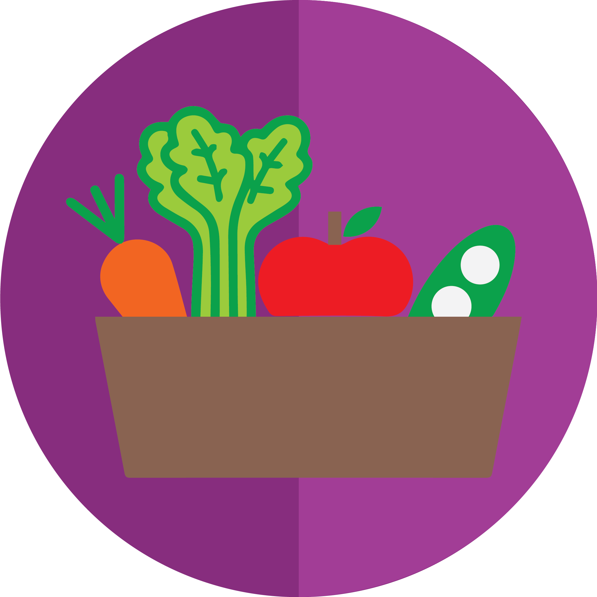 A Basket Of Fruits And Vegetables - Vegetable Clipart (2083x2083), Png Download