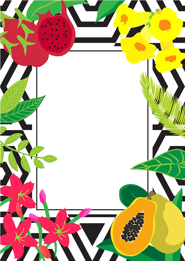 Clipart Borders Fruit - Illustration - Png Download (854x1024), Png Download