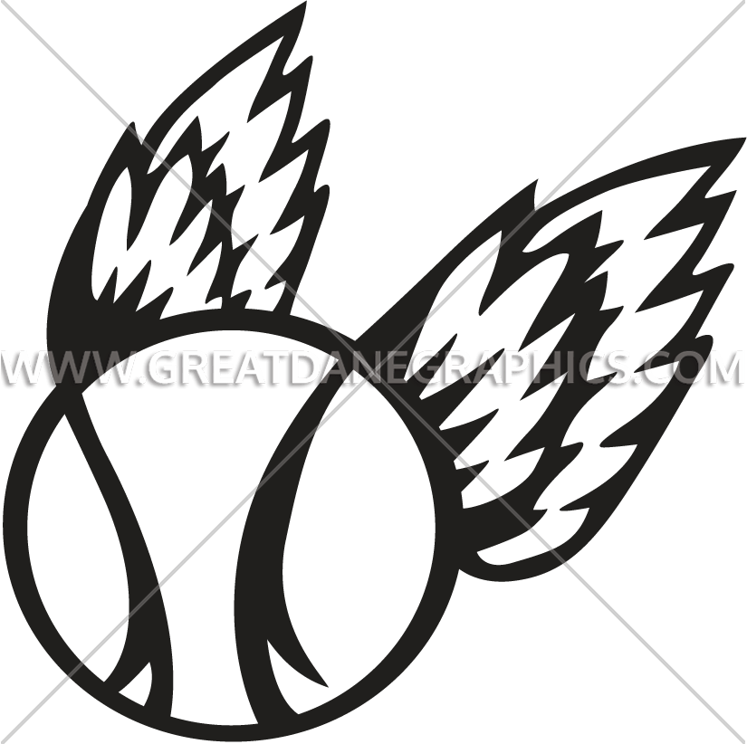 Baseball With Wings - Printed T-shirt Clipart (825x822), Png Download