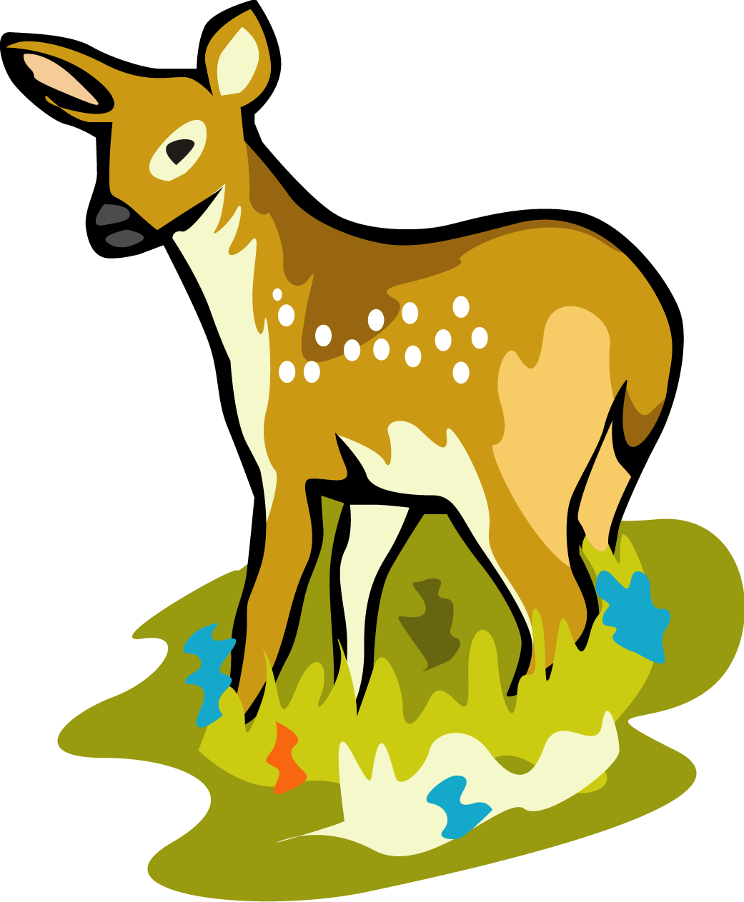 Clipart Info - White Tailed Deer Cartoon - Png Download (1041x1263), Png Download