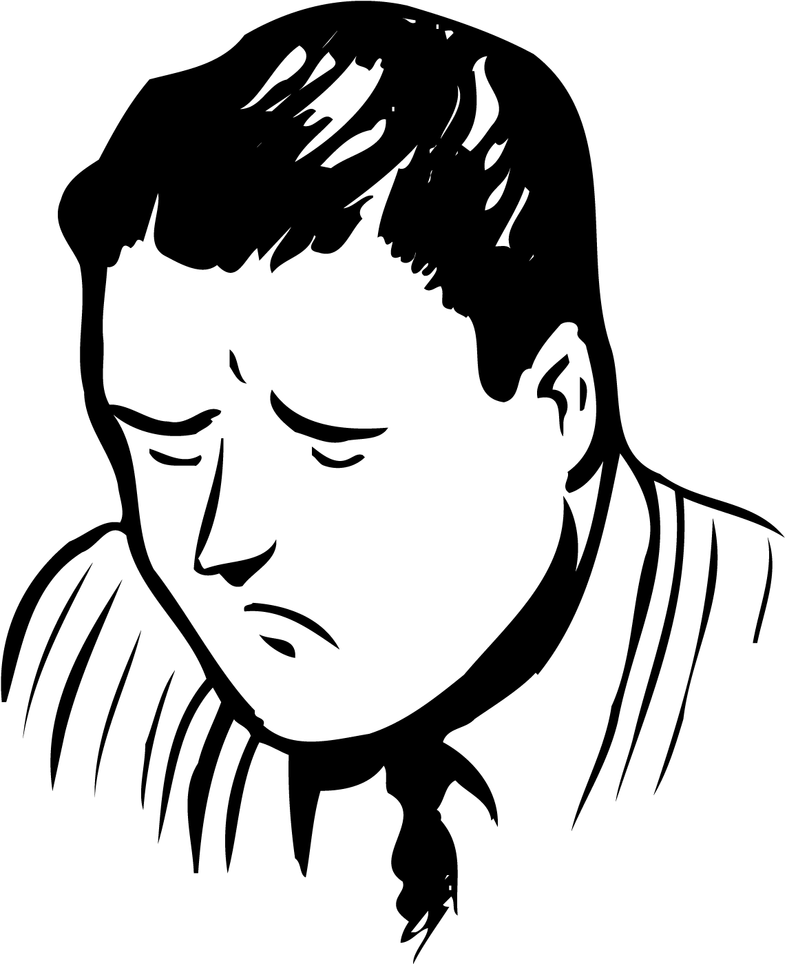 Man29 - Sad Dad Clipart Black And White - Png Download (1200x1455), Png Download