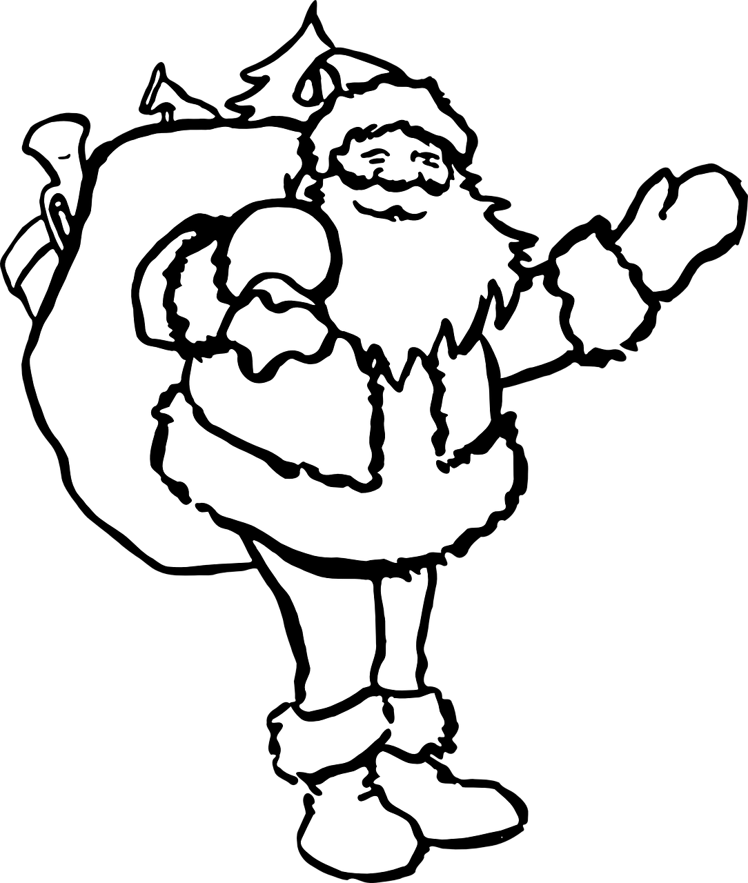 Father Christmas Pictures To Colour 1, Buy Clip Art - Santa Black And White - Png Download (610x720), Png Download