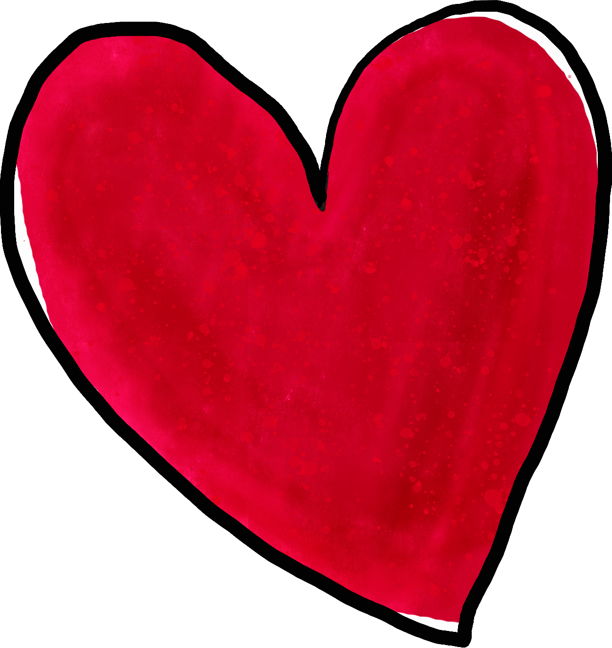 Crimson Heart In Digital Watercolor Sproutinginsecond - Watercolor Painting Clipart (1252x1326), Png Download