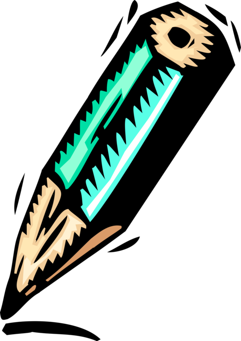 Vector Illustration Of Graphite Pencil Writing Or Drawing - 160 Mm In Cm Clipart (494x700), Png Download