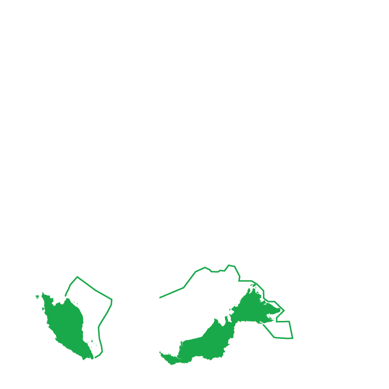 China - Malaysia Map Outline Clipart (800x800), Png Download