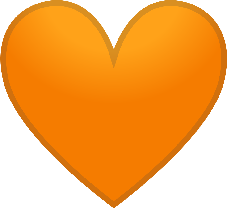 Download Svg Download Png - Love Heart Icon Orange Clipart (1024x1024), Png Download