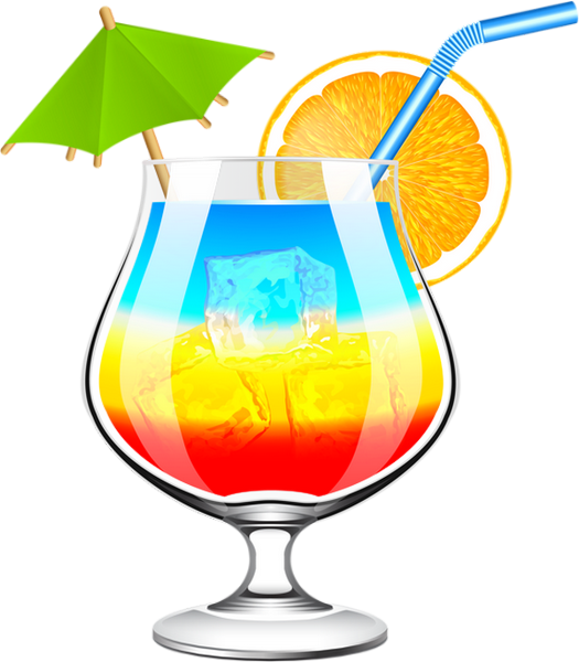 Cocktail Coloré - Summer Drinks Clip Art - Png Download (525x600), Png Download