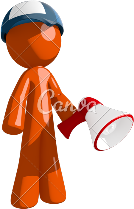 Men Clipart Megaphone - Canva - Png Download (554x800), Png Download