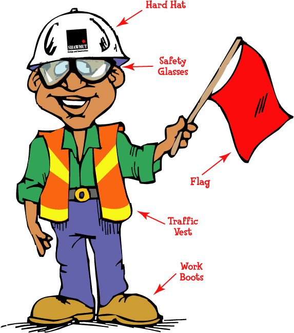 Construction Worker Boston Children S Museum Saftey - Construction Worker Vocabulary Clipart (583x659), Png Download