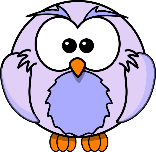 Light Purple Owl Cartoon Clip Art - Baby Owl Vinyl Wall Art Decal Sticker, Black, Size - Png Download (600x587), Png Download