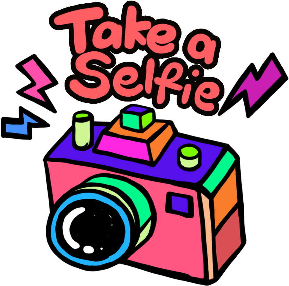 Take A Selfie Orange Clipart (1000x1000), Png Download