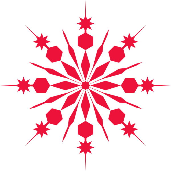 Red Snowflake Transparent Background Clipart (600x600), Png Download