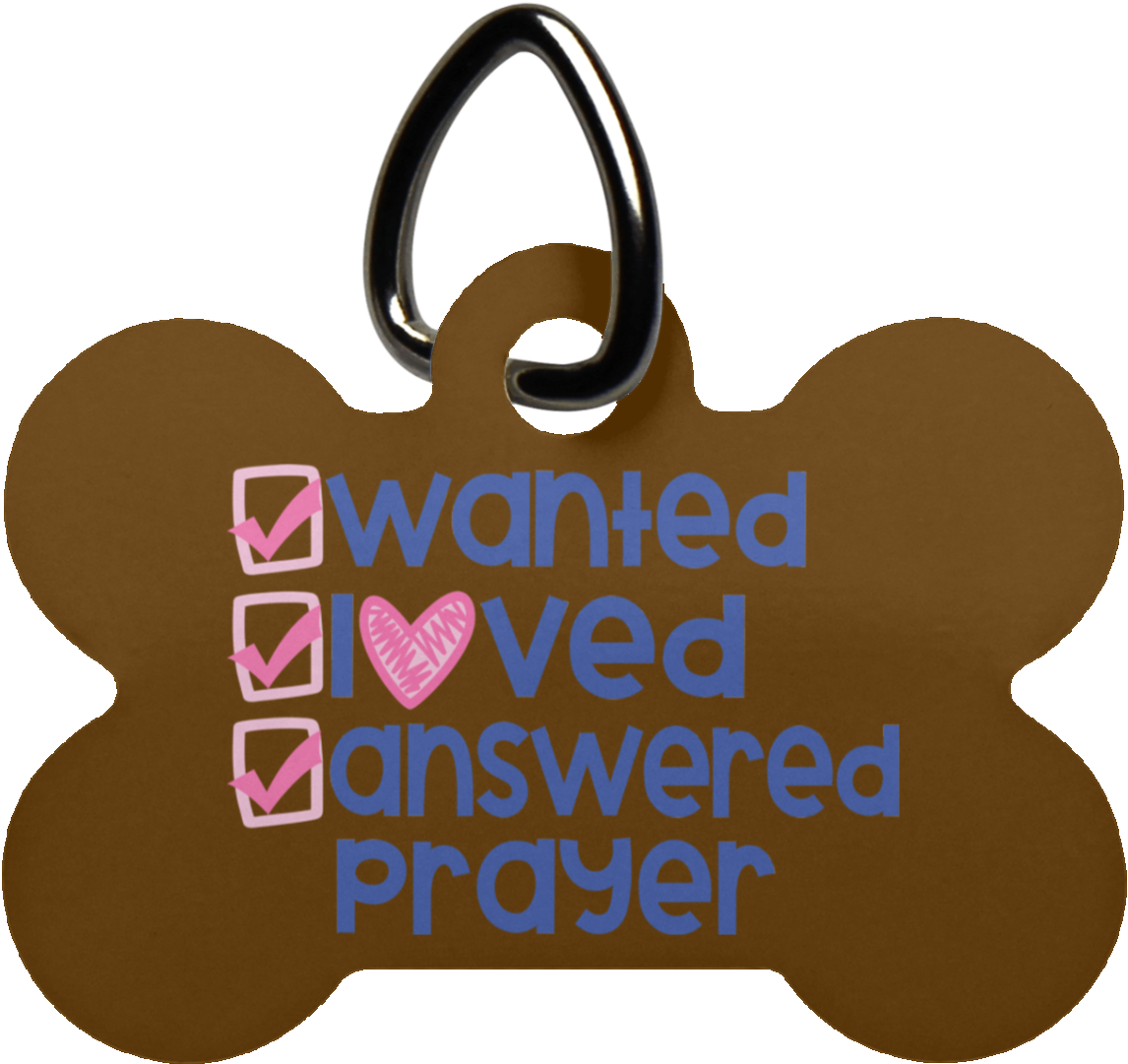 Wanted Loved Answered Prayer Dog Bone Pet Tag- Pets - Red Circle Clipart (1155x1155), Png Download
