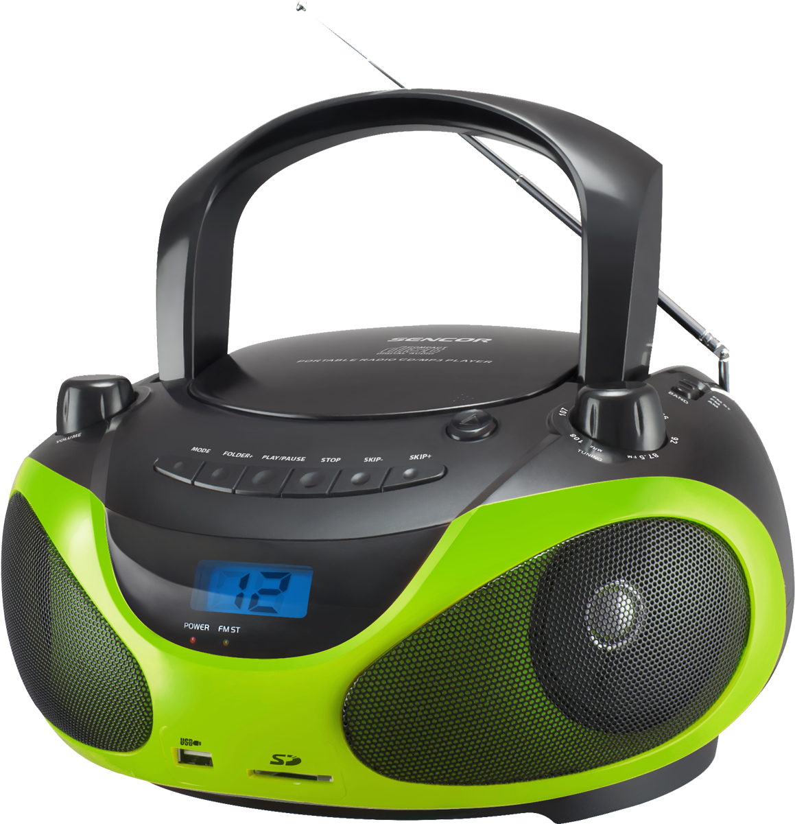 Spt 228 Bg - Sencor Spt 228 Bg Green Radio Recorder Clipart (1300x1300), Png Download
