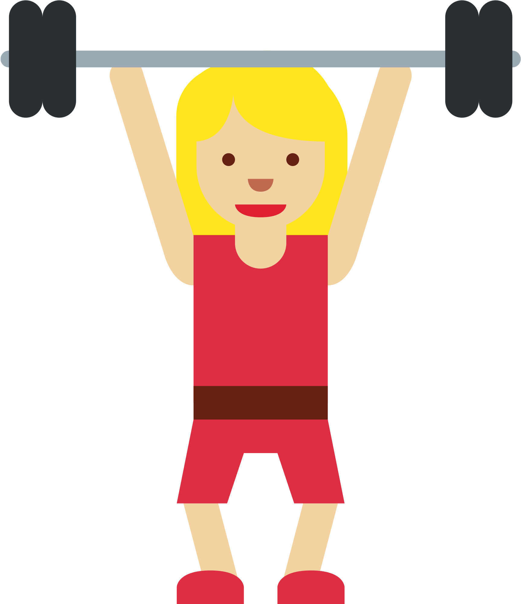 Weight Lifting Clipart 17, Buy Clip Art - Women Weight Lifting Emoji - Png Download (2000x2000), Png Download