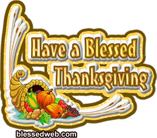 Happy Thanksgiving Blessings Gif Clipart (600x528), Png Download