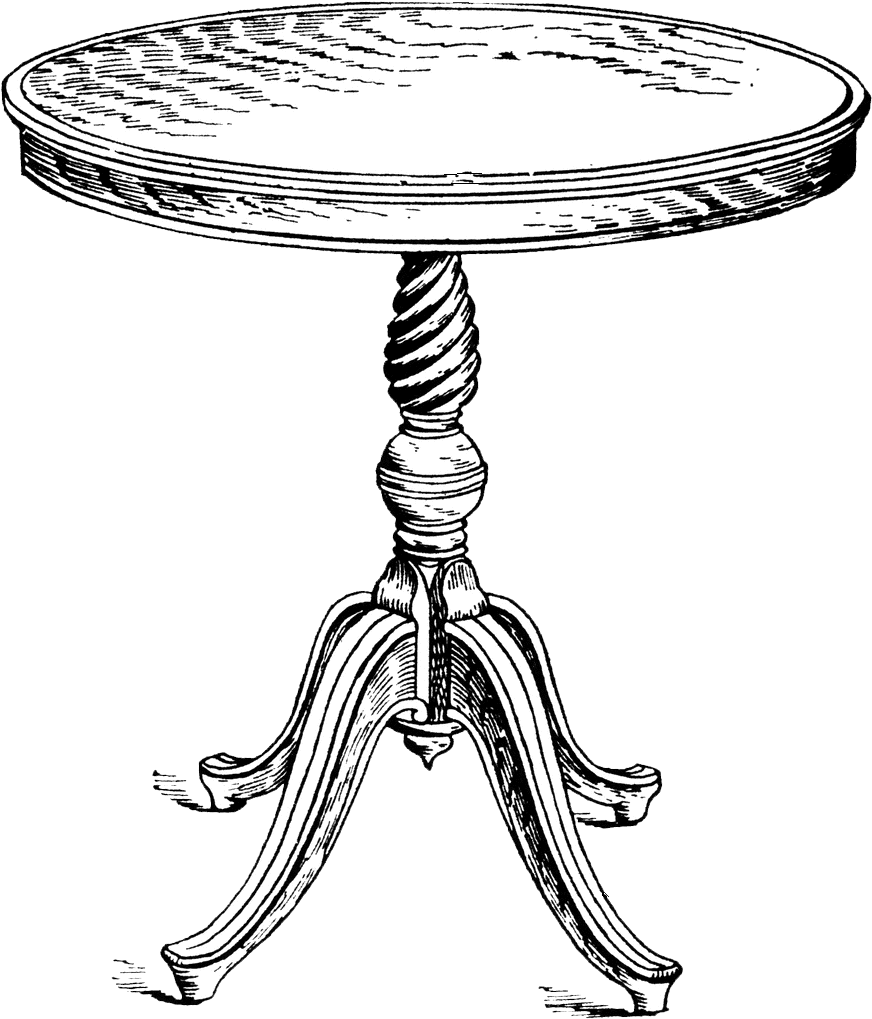 **free Vintage Digital Stamps** - Art Clip Table - Png Download (881x1024), Png Download