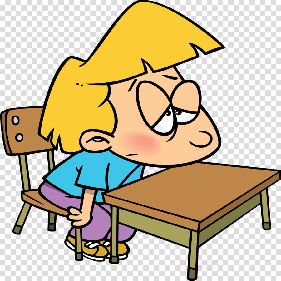 Download Tired Clip Art Clipart Clip Art Table - Student Bored In Class Cartoon - Png Download (900x900), Png Download