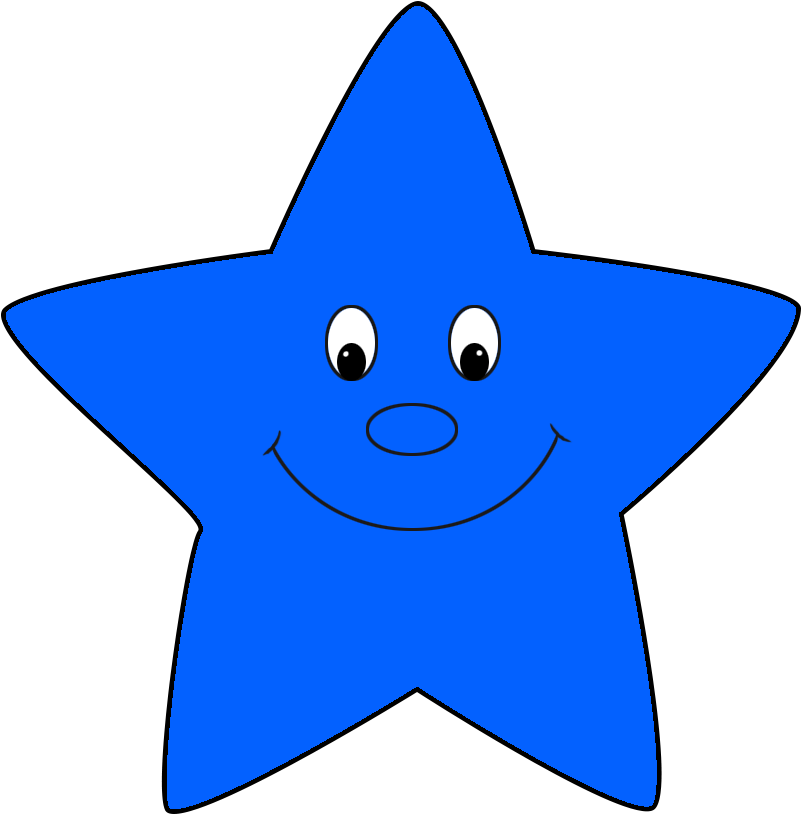 Image Royalty Free Download Star Pink Cartoon Clip - Blue Star Cartoon - Png Download (861x908), Png Download