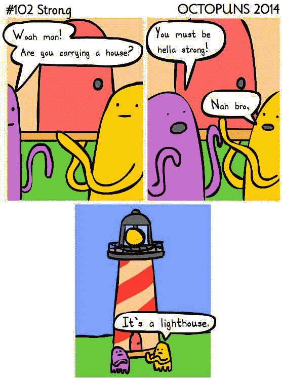 Octopuns - It's A Lighthouse Clipart (557x746), Png Download