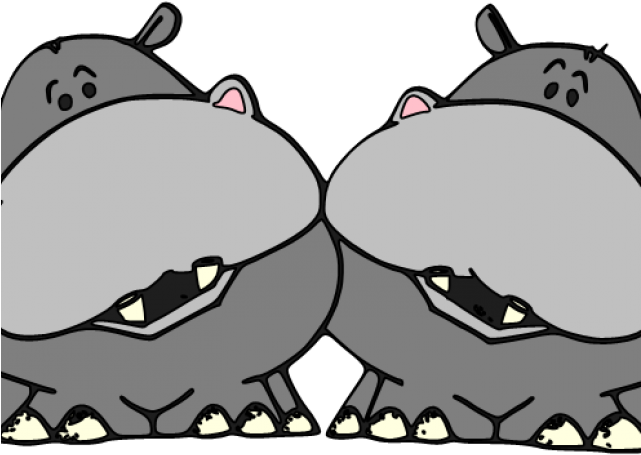 Hippo Clipart Party - Cartoon - Png Download (640x480), Png Download