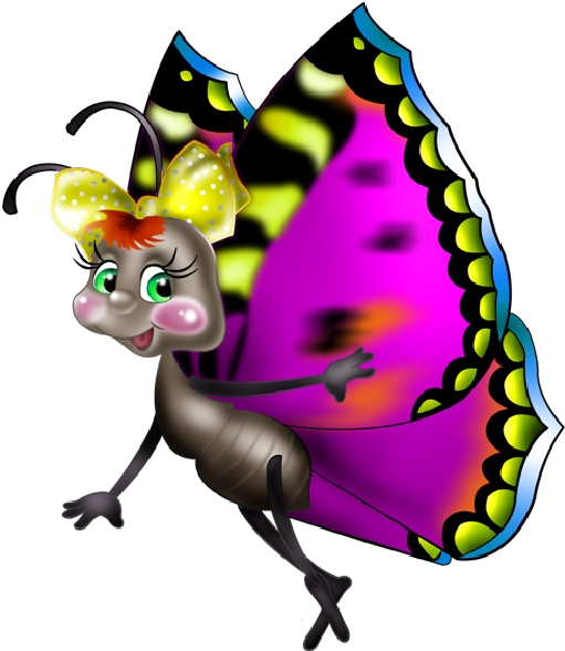 Cartoon - Funny Pictures Of Butterflies Clipart (600x600), Png Download