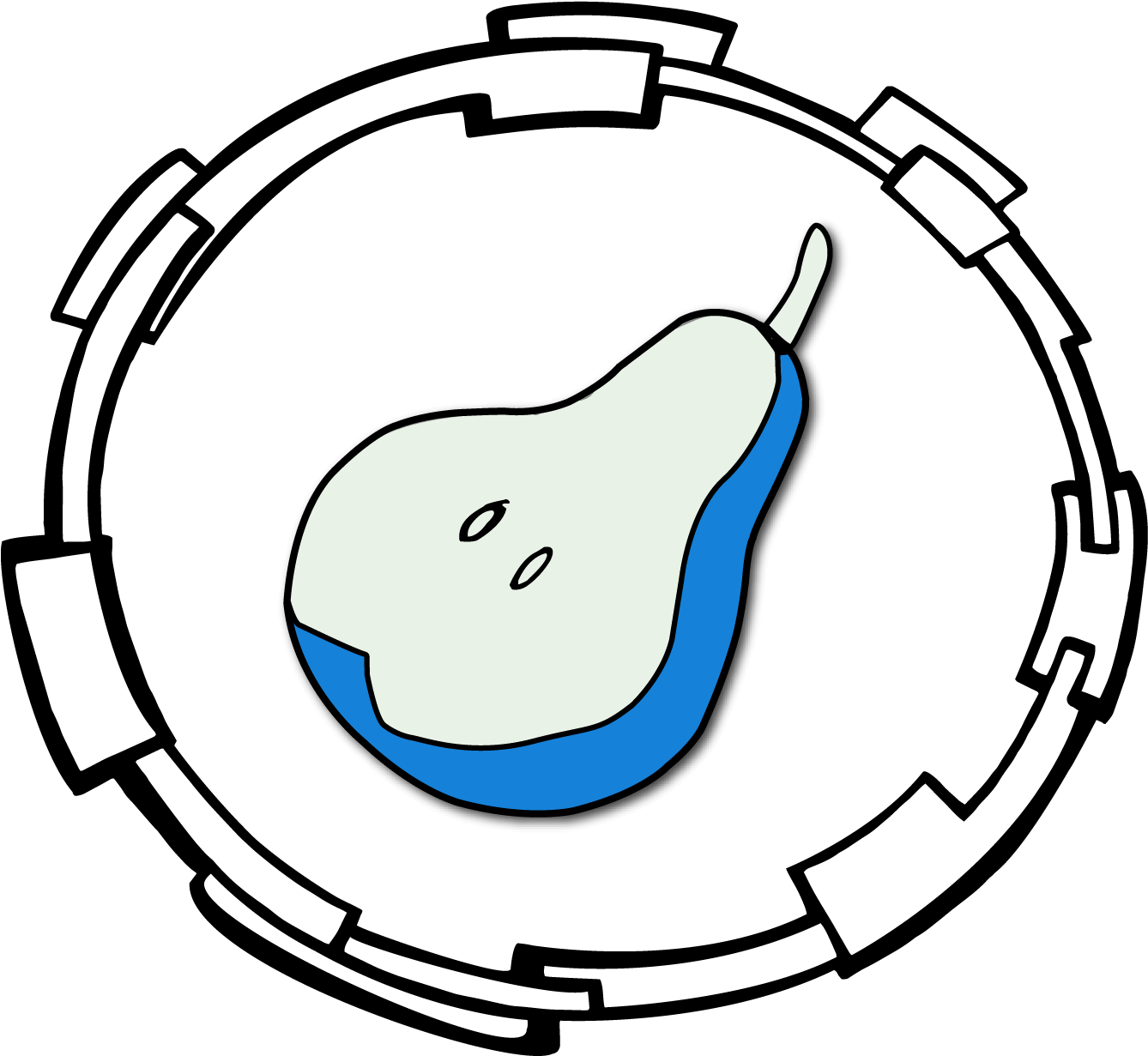 Blue Pear Productions - Design Clipart (1560x1425), Png Download