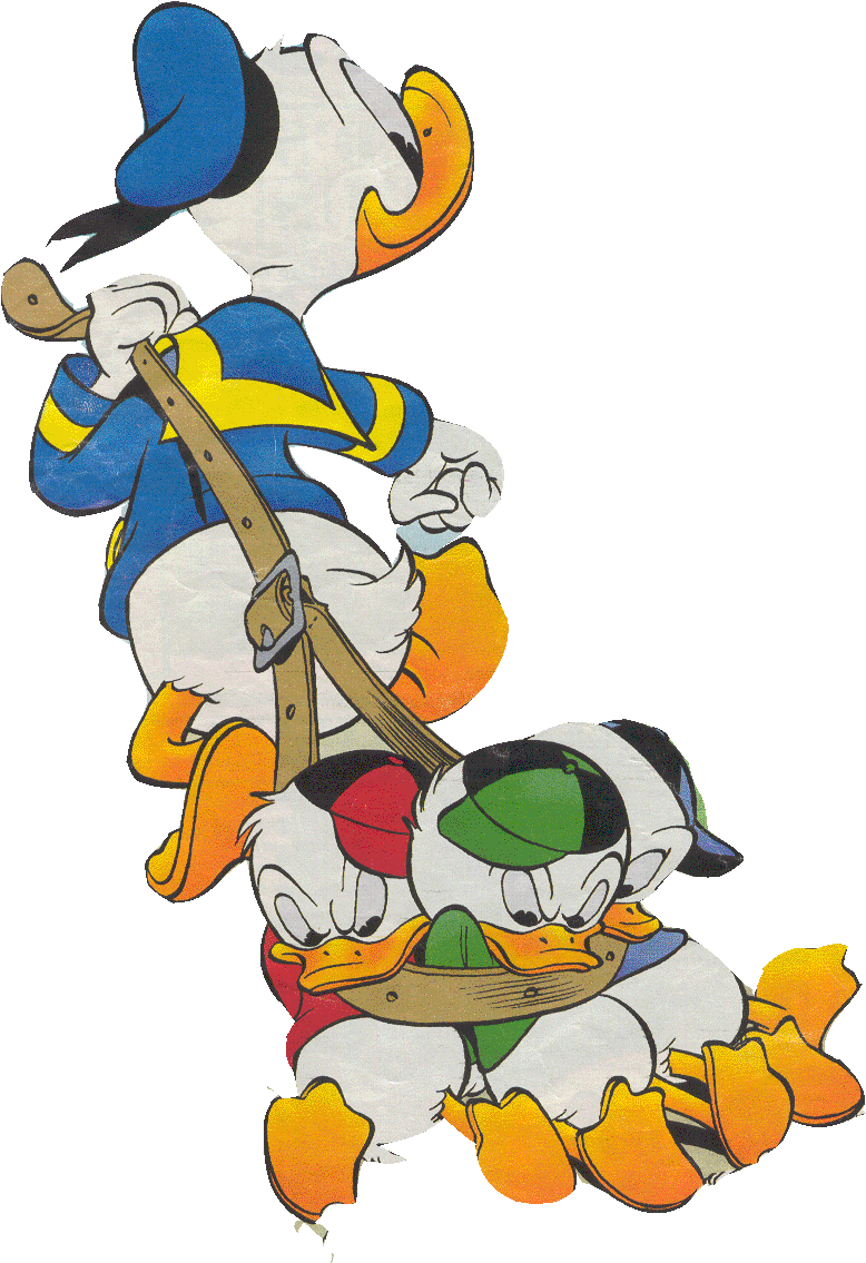 Donald Fauntleroy Duck Or Donald Duck Is A Funny Animal - Donald Duck Hugs 3 Nephews Clipart (1063x1417), Png Download