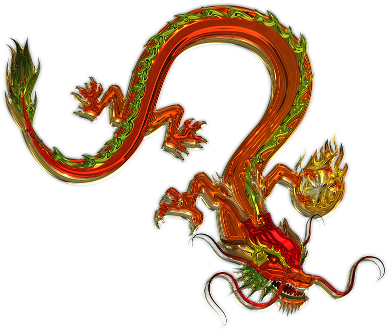 Chinese Dragon Clipart Chinese Dragon Clipart 4497679 - Metallic Orange Serpent Dragon Round Ornament - Png Download (958x720), Png Download