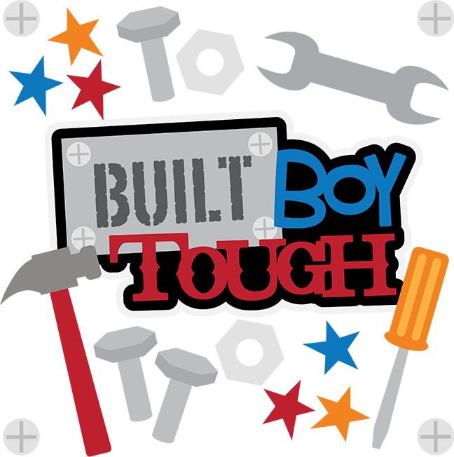 Built Boy Tough - Scrapbooking Clipart (648x652), Png Download