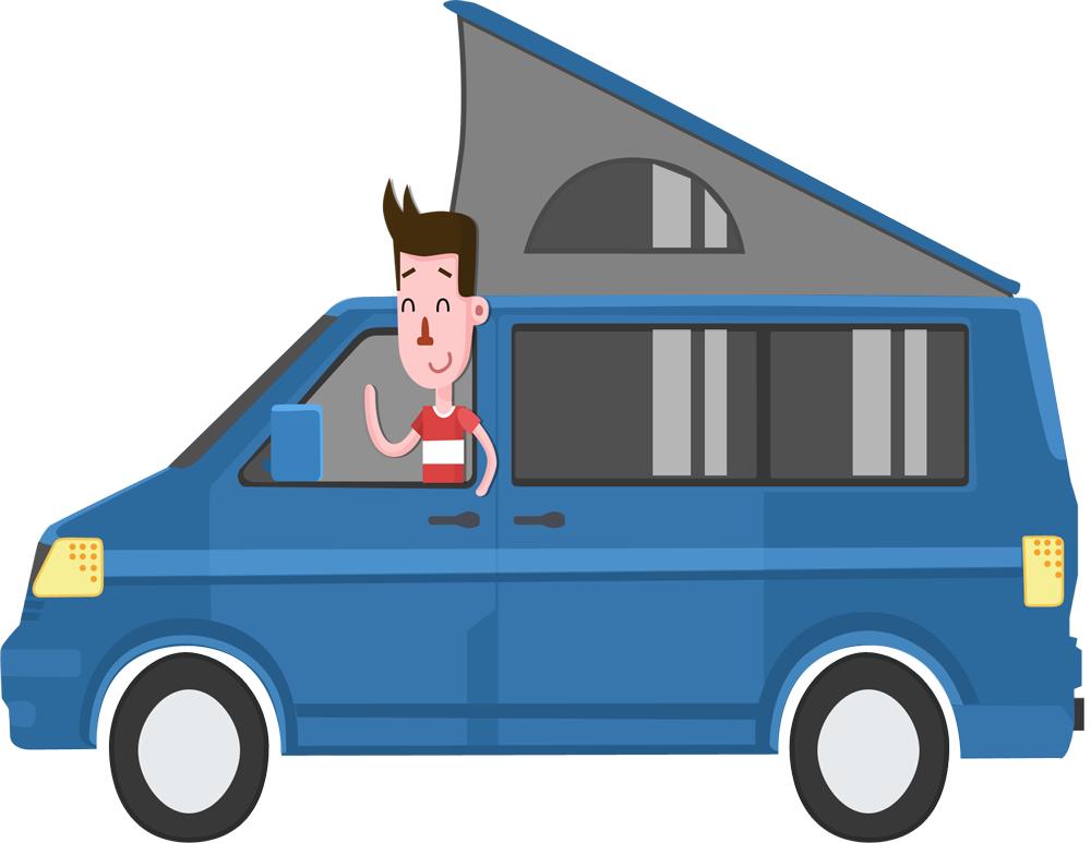 High-def Entertainment Anywhere Equip Your Camper Van - Cartoon Clipart (1000x773), Png Download