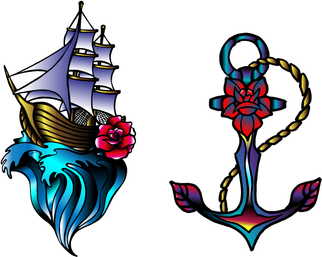 #oldschool #oldschooltattoo #newschool #pirates #ship - Illustration Clipart (865x739), Png Download