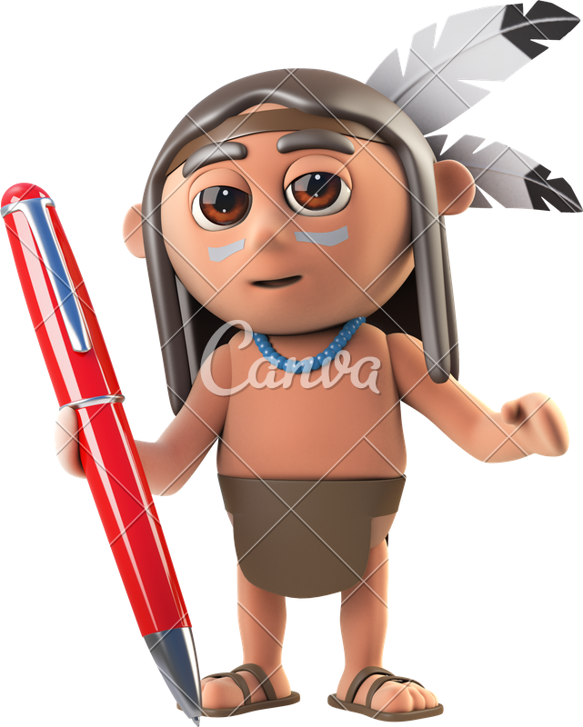 Funny Native American - Canva Clipart (641x800), Png Download