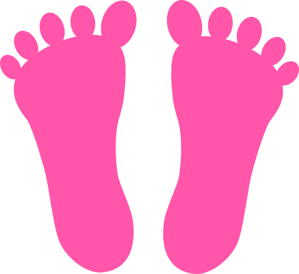 Footprint Clipart Barefoot - Pink Footprint Clipart - Png Download (600x551), Png Download