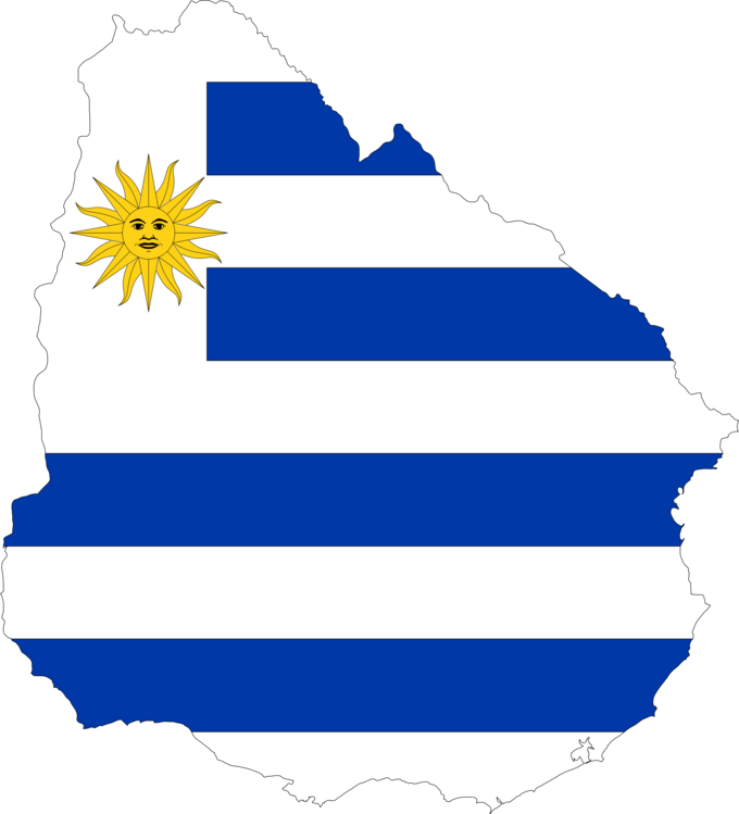 Flag Of Uruguay Map Computer Icons - Uruguay Country Flag Clipart (680x749), Png Download