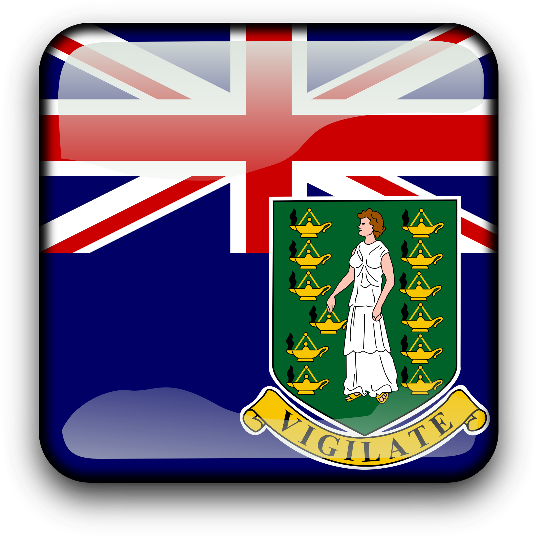 Free Clipart - British Virgin Islands Coat Of Arms Baby Blanket - Png Download (2400x2400), Png Download