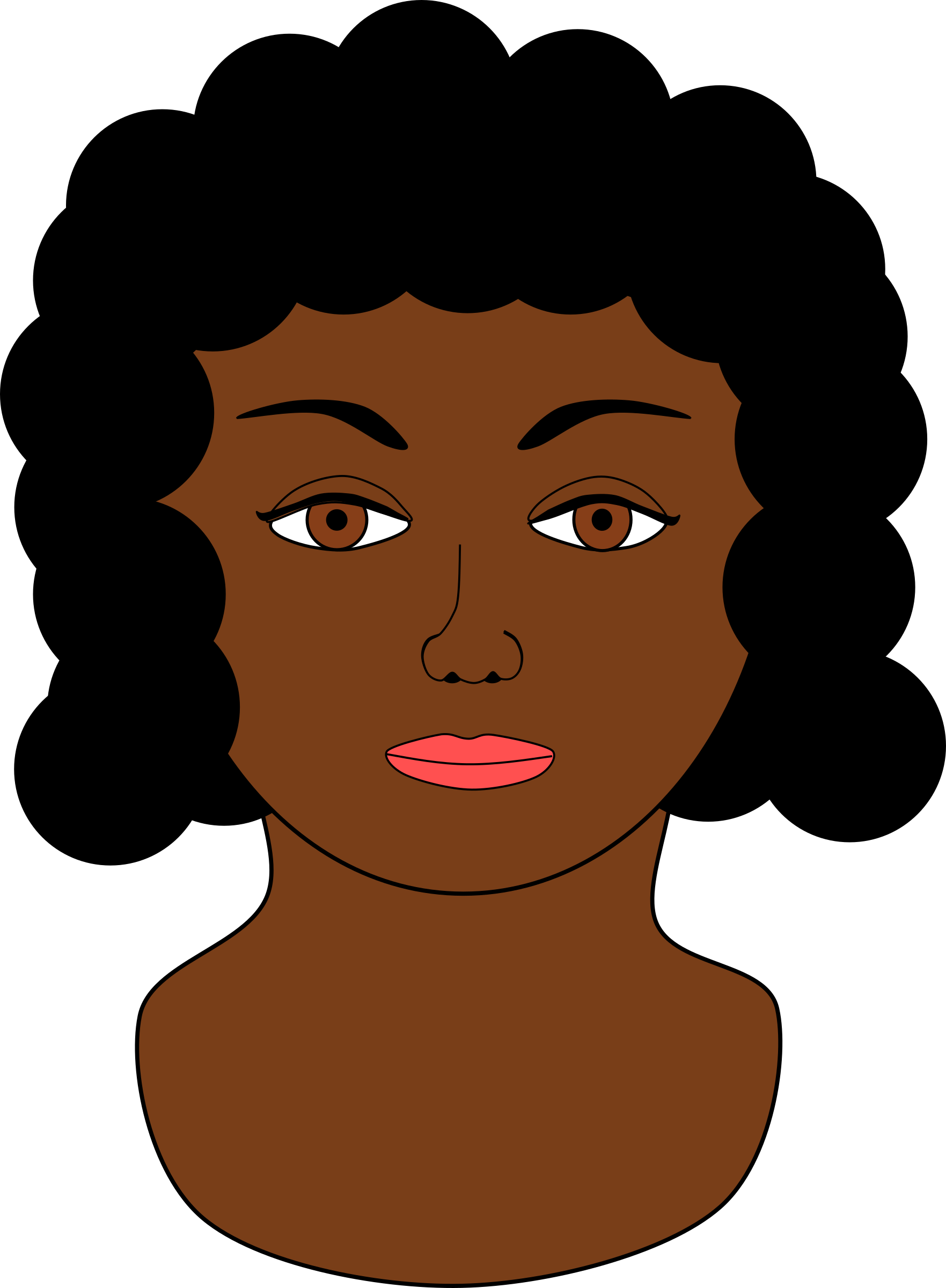 Clip Art Lady S Face Big - Black Woman Face Clipart - Png Download (1763x2400), Png Download