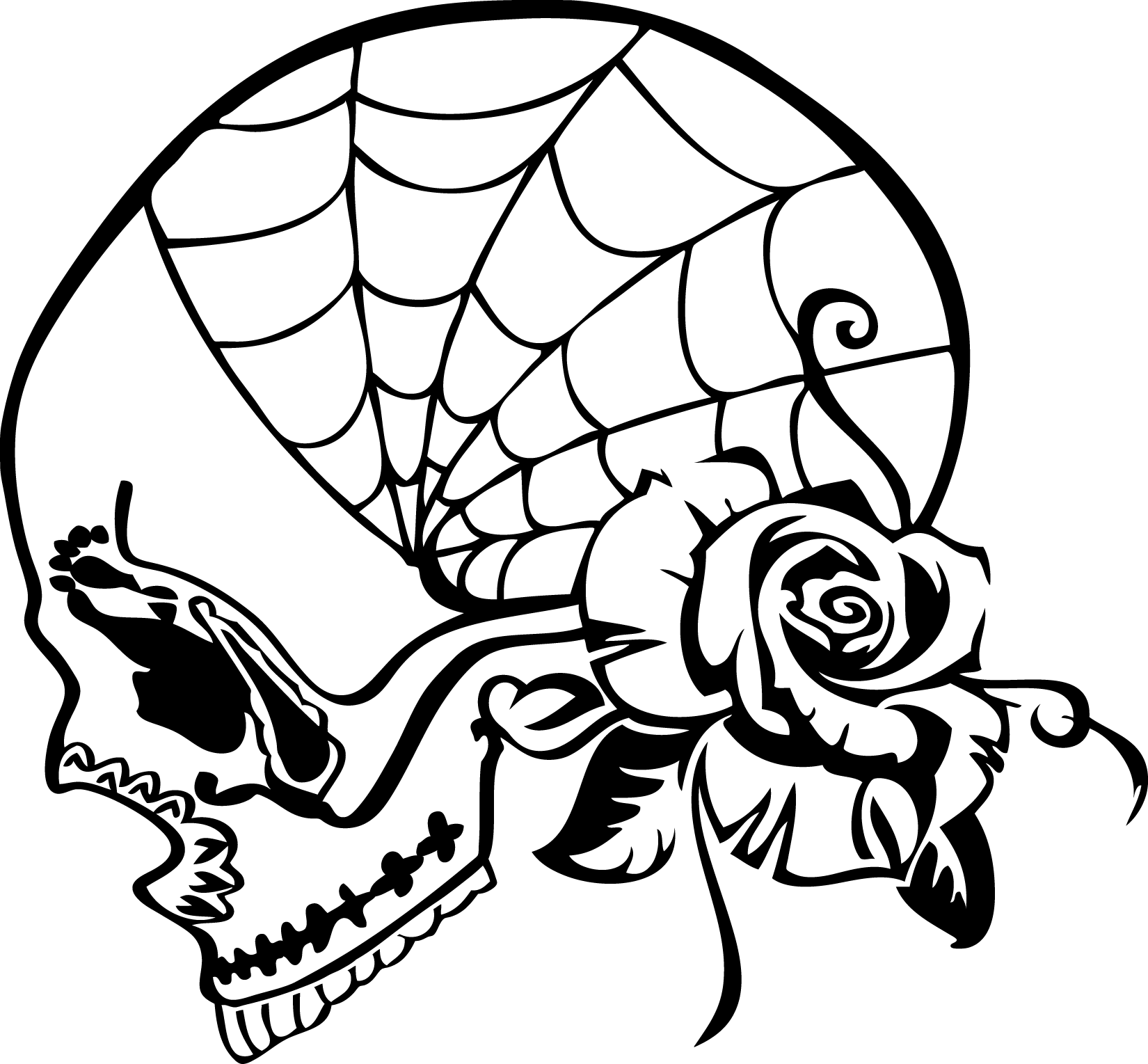 Drawing Halloween Gothic Graphic Transparent Download - Shopjami Vinyl Coin Purse, Screen Printed Rose, Printed Clipart (1650x1529), Png Download