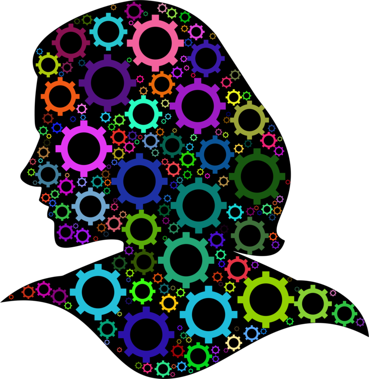 Gear Head Computer Icons Thought Neck - Colorful Gears Turning In Head Clipart (730x750), Png Download