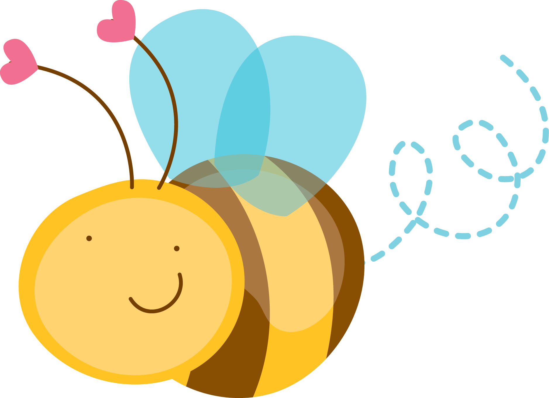 Bee Template, Cute Bee, Bumble Bees, Bee Clipart, Bee - Abeja Animada Con Fondo Transparente - Png Download (1198x870), Png Download