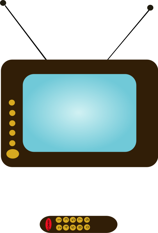 Free Tv Set - Television Set Clipart (542x800), Png Download