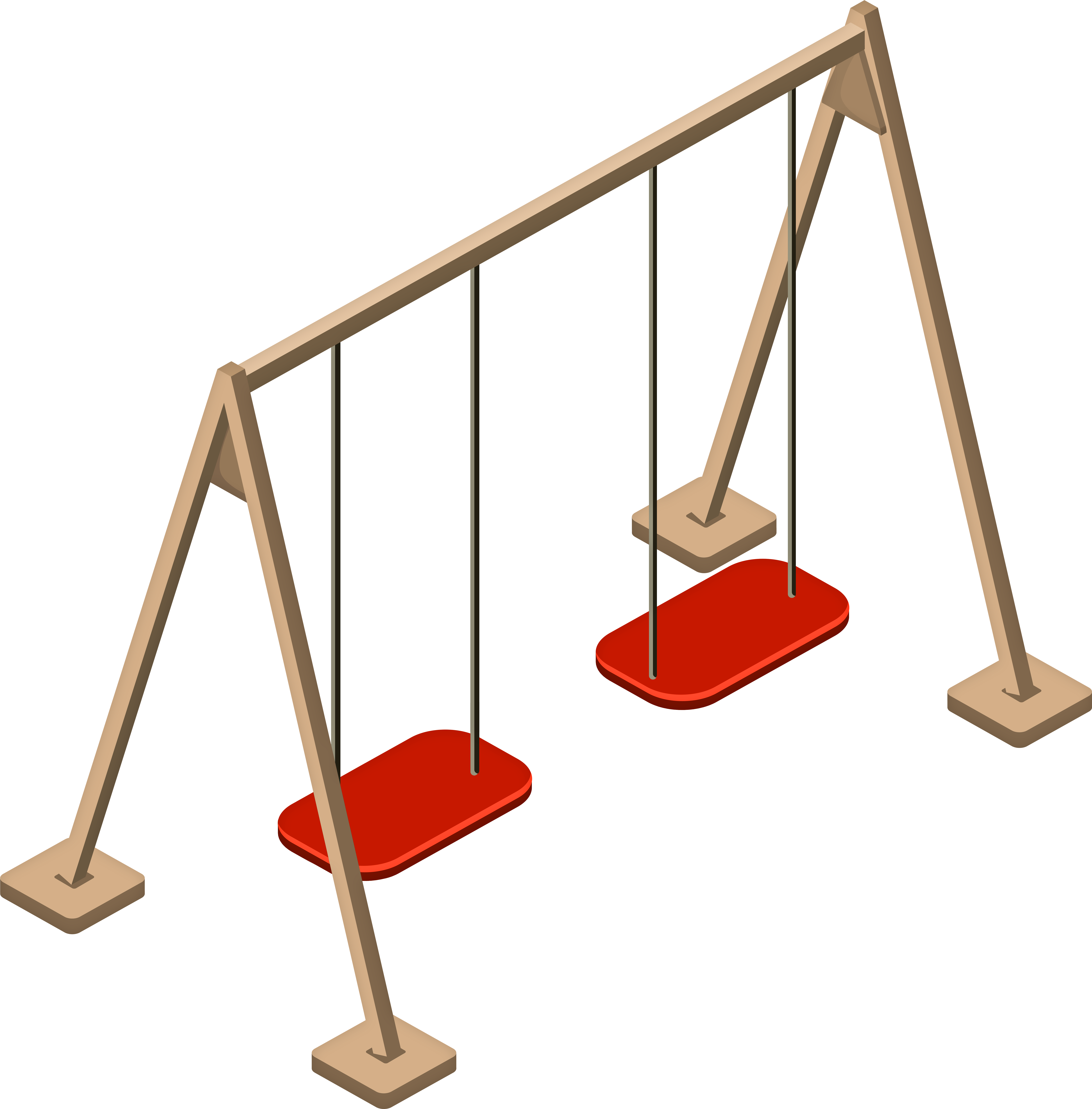 Double Wooden Swing Png Clip Art Transparent Png (7881x8000), Png Download
