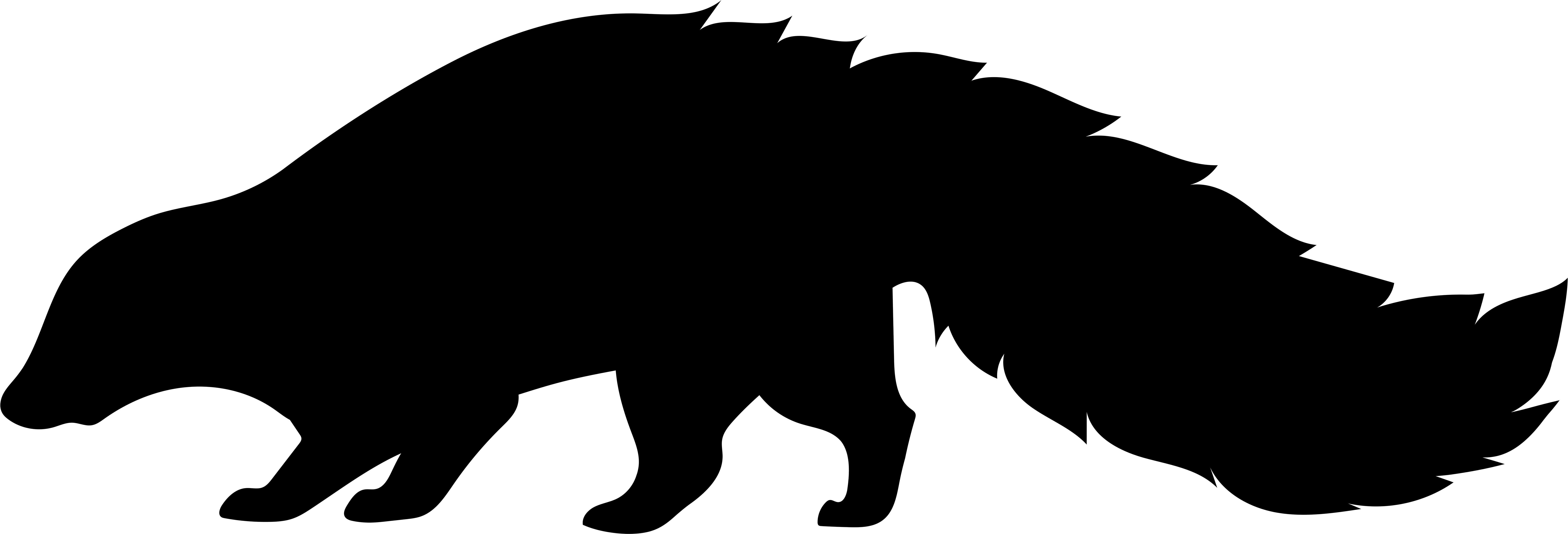 Skunk Silhouette Clip Art - Png Download (8000x2856), Png Download