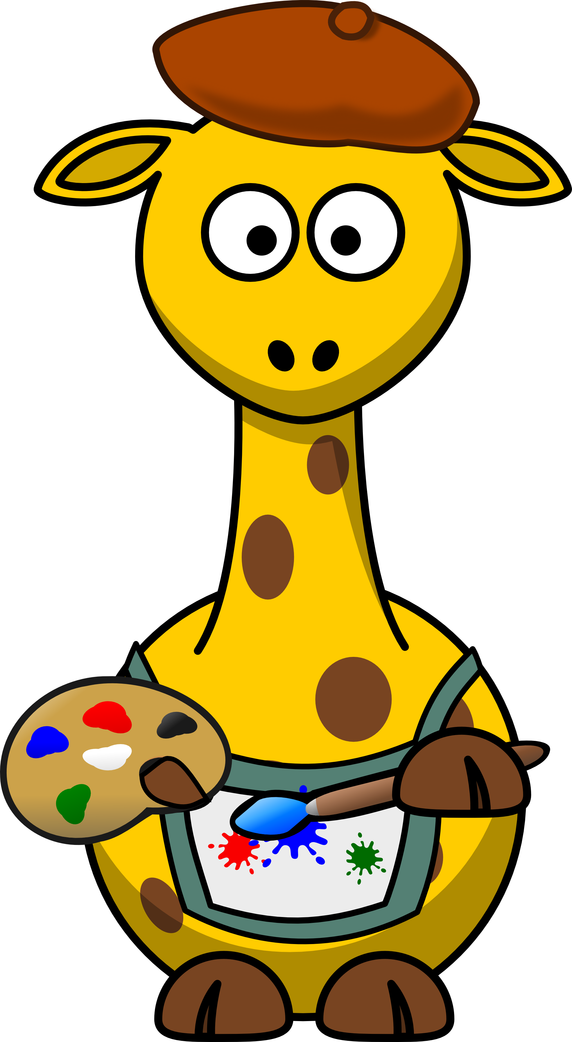 Net Clip Art Giraffe Maler Clipartist - Cartoon Giraffe - Png Download (555x1011), Png Download