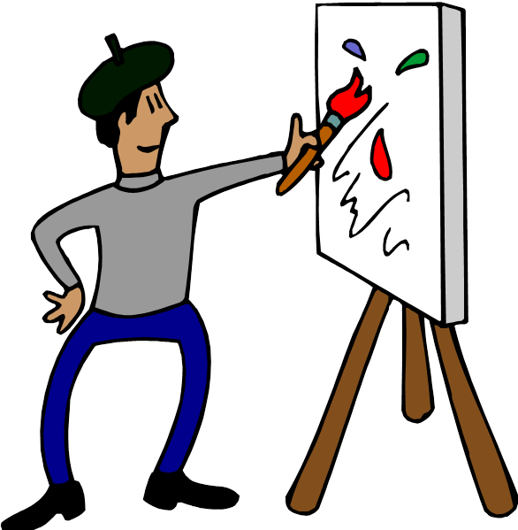 Art Cartoon Hd Wallpaper - Painting Clipart (586x599), Png Download