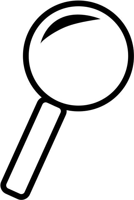 Magnifying Glass Outline Icon - Magnifying Glass Clipart White - Png Download (600x899), Png Download