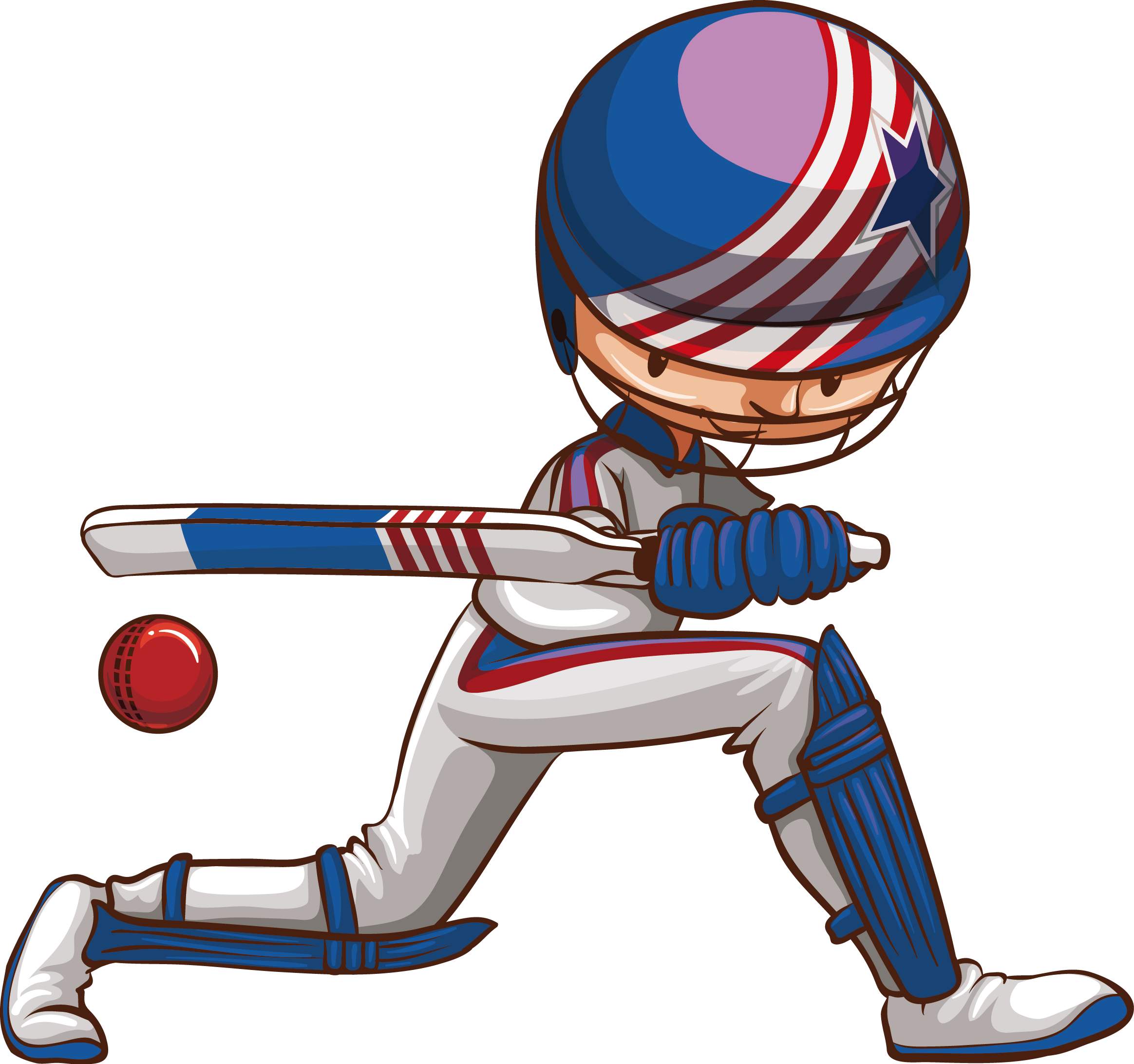 Clip Art Freeuse Cricket Drawing Royalty Free - Cartoon Cricket Ball And Bat - Png Download (2328x2184), Png Download