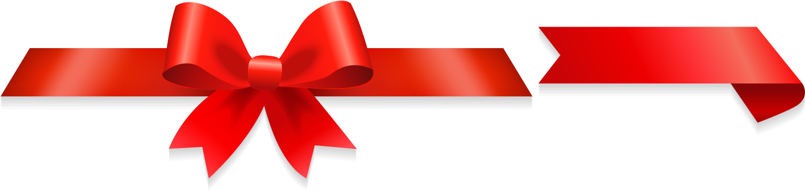 Adhesive Tape Red Ribbon Clip Art - Ribbon - Png Download (1571x373), Png Download